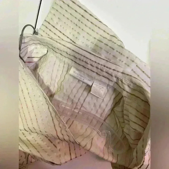 Vintage Striped Button-Up  Blouse with Waist Tie - Picture 4 of 9